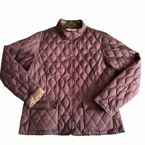 Eddie Bauer quilted goose down snap front lightweight jacket Size XL